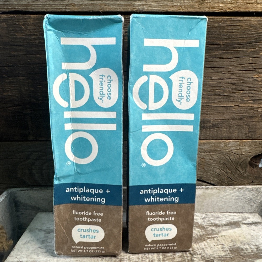 Hello Antiplaque + Whitening Toothpaste 4.7oz 2 Pack | MSRP = $16‎